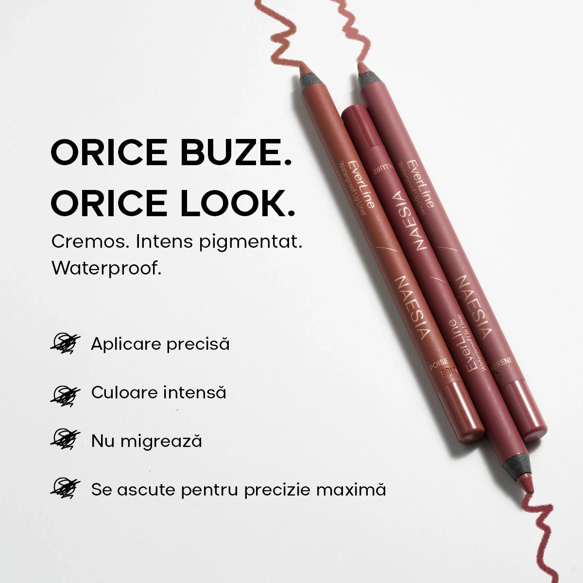 Set Creion de Buze EverLine Waterproof si Ruj de Buze Satinat Satin Sculpt