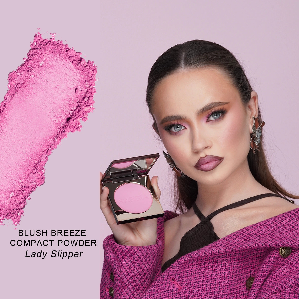 Set Cadou Iluminator Sunlit Veil, Bronzer Matte Cove si Fard De Obraz Mat Cu Sclipici Blush Breeze