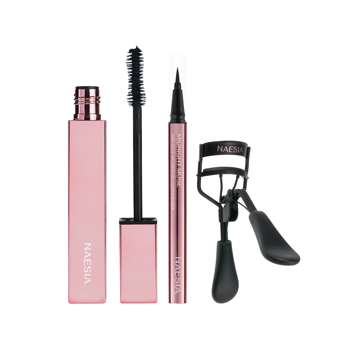 Set Eyeliner Lichid, Mascara si Cleste Profesional Pentru Curbarea Genelor