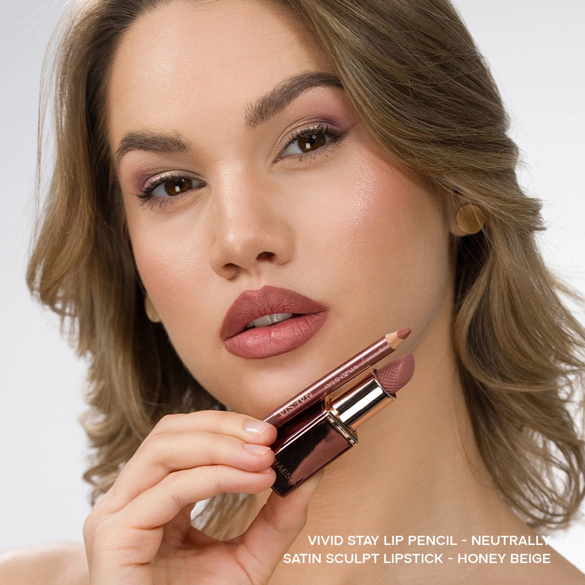Set de Buze Satin Sculpt Ruj Satinat Mat si Creion Vivid Stay