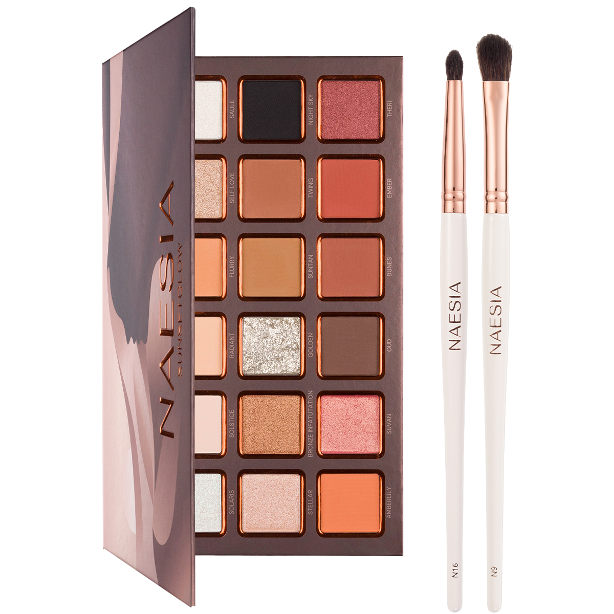 Set Paletă pigmentată Sunset Glow & Pensule ochi Masterpiece