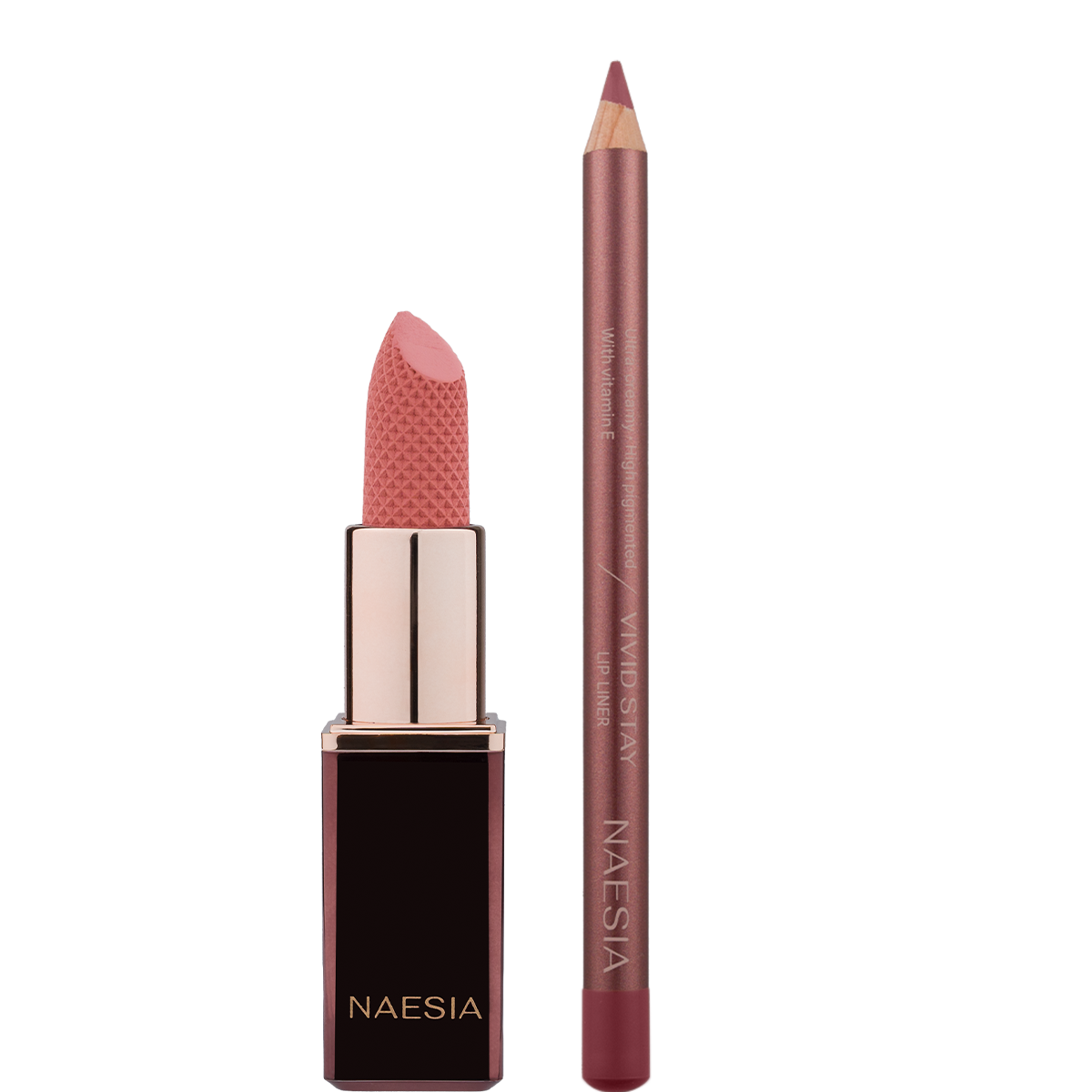 Set de Buze Ruj Mat Pure Matte si Creion Cremos Vivid Stay