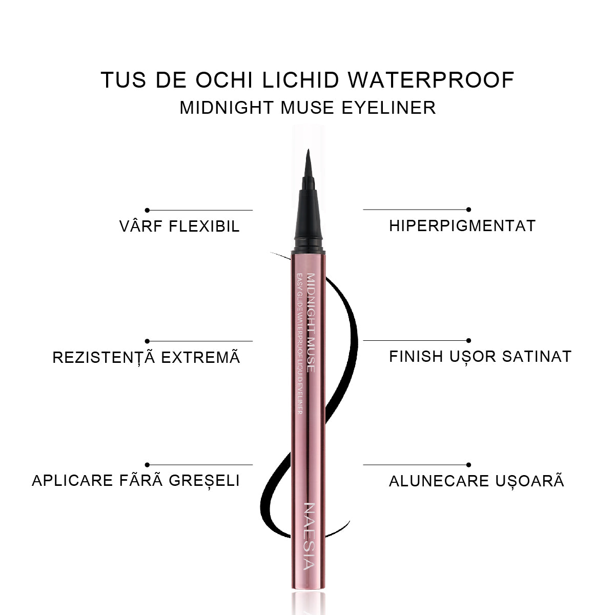 Tuș De Ochi Lichid Waterproof Midnight Muse Eyeliner