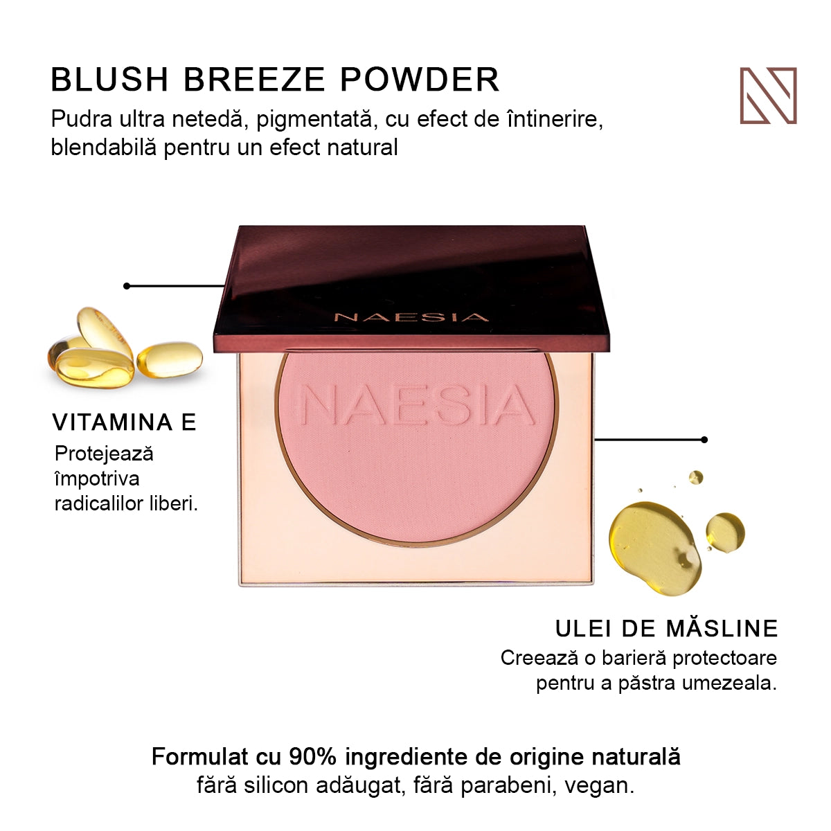 Fard de Obraz Mat cu Particule de Sclipici Blush Breeze