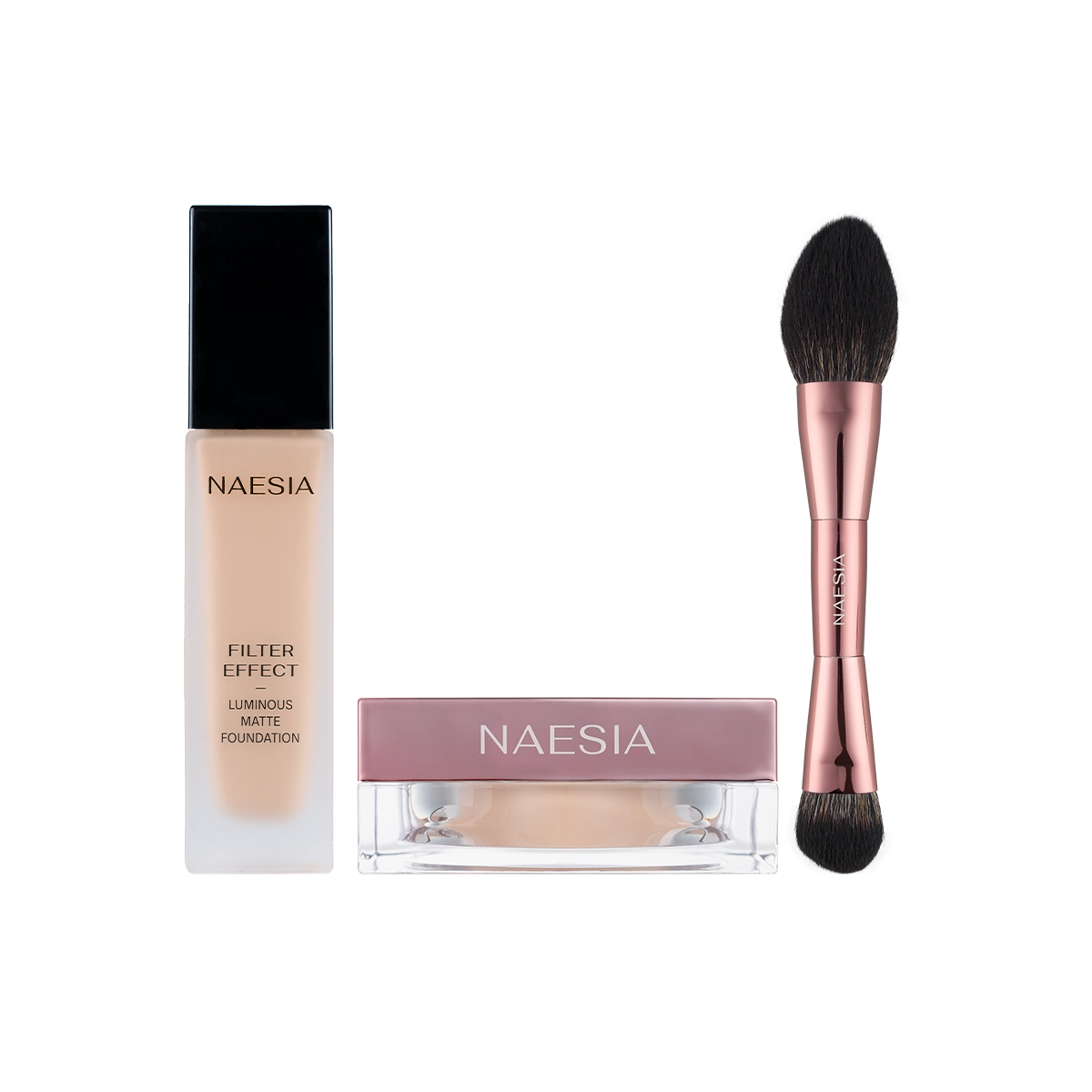 Set Fond de Ten, Pudră Liberă și Pensulă DUO FILTER EFFECT