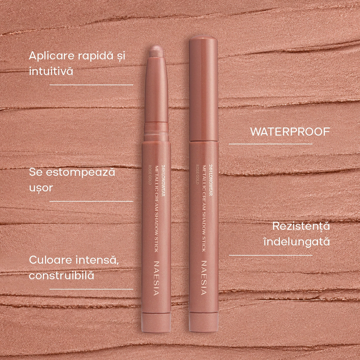Set Fard de Pleoape Stick Longwear și Paletă 12 Farduri She Is Soft