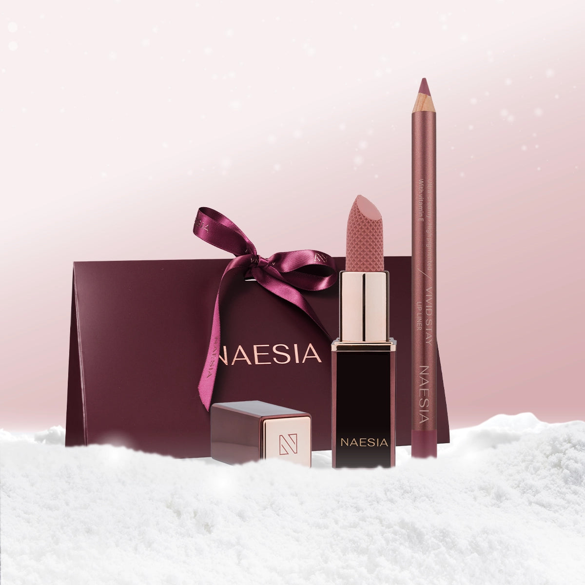 Set de Buze Cadou Satin Sculpt Ruj Satinat Mat si Creion Cremos Vivid Stay