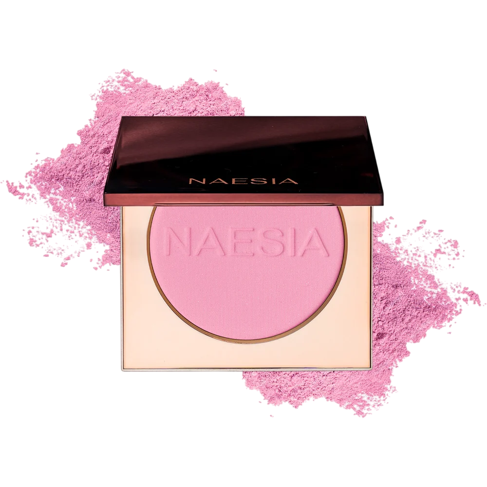 Rosé Glow Set - Set Fard de Obraz Mat cu Particule de Sclipici Blush Breeze, Luciu de Buze Hydra Glow, Creion de Buze Pigmentat Vivid Stay și Iluminator Pudră Sunlit Veil