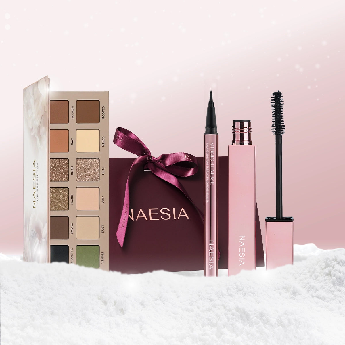 Set Cadou Paletă Farduri 12 Culori - THE ESSENTIAL, Midnight Muse Eyeliner si Midnight Muse Mascara