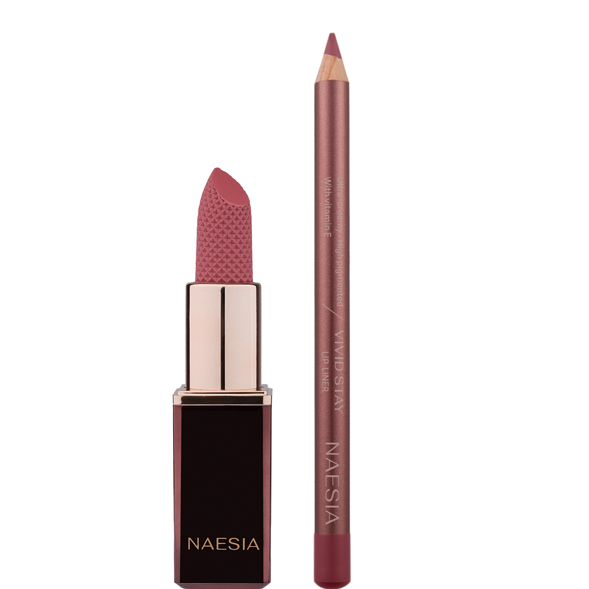 Set de Buze Satin Sculpt Ruj Satinat Mat si Creion Vivid Stay