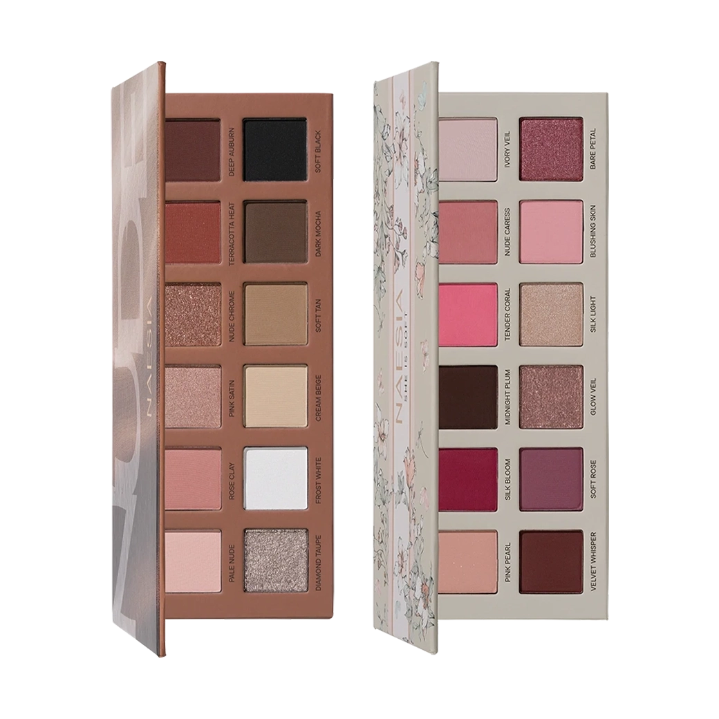 Set 2 Palete de Farduri Pigmentate She Is Soft si Dual Nude